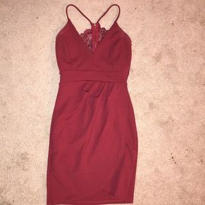 juniors maroon homecoming dress